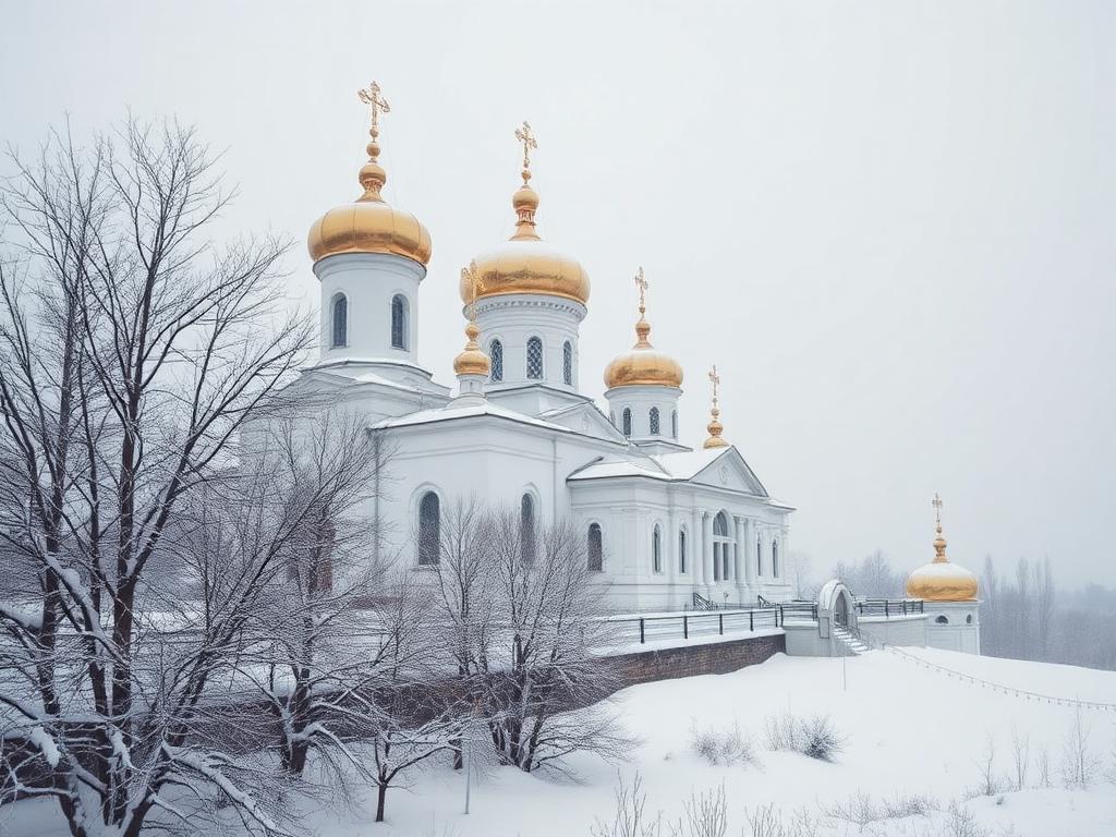 Иконы и книги в монастырской лавке